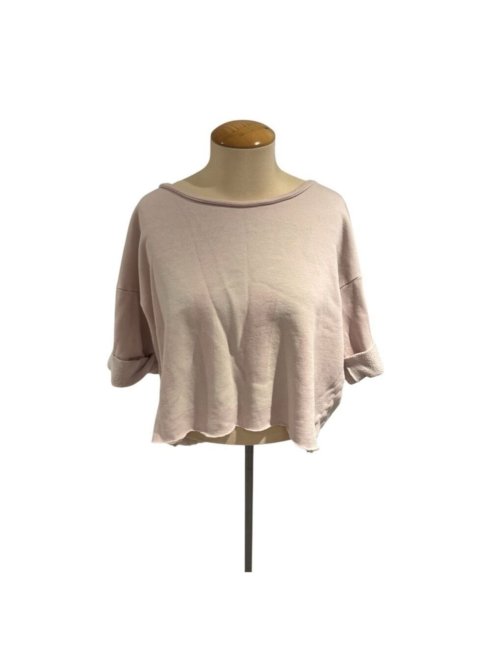 WILDFOX Light Pink “Cowgirl 10” Short Sleeve Cropped Sweartshirt Tee - size xs